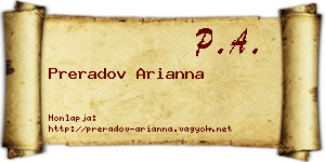 Preradov Arianna névjegykártya